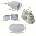 DIY Oval Tray & Round Striped Candle Holder Silicone Mold Set - Image 2