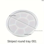 1pc Round Stripped Cement Tray Silicone Molds - Image 2