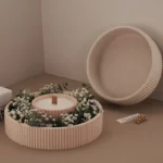 Round Striped Tray for Epoxy Resin, Gypsum Casting