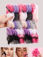 100Pcs Black Triangle Powder Puff For Loose Powder Liquid Cosmetic Soft Plush Powder Puff Makeup Foundation Puff Makeup Tool - Image 10